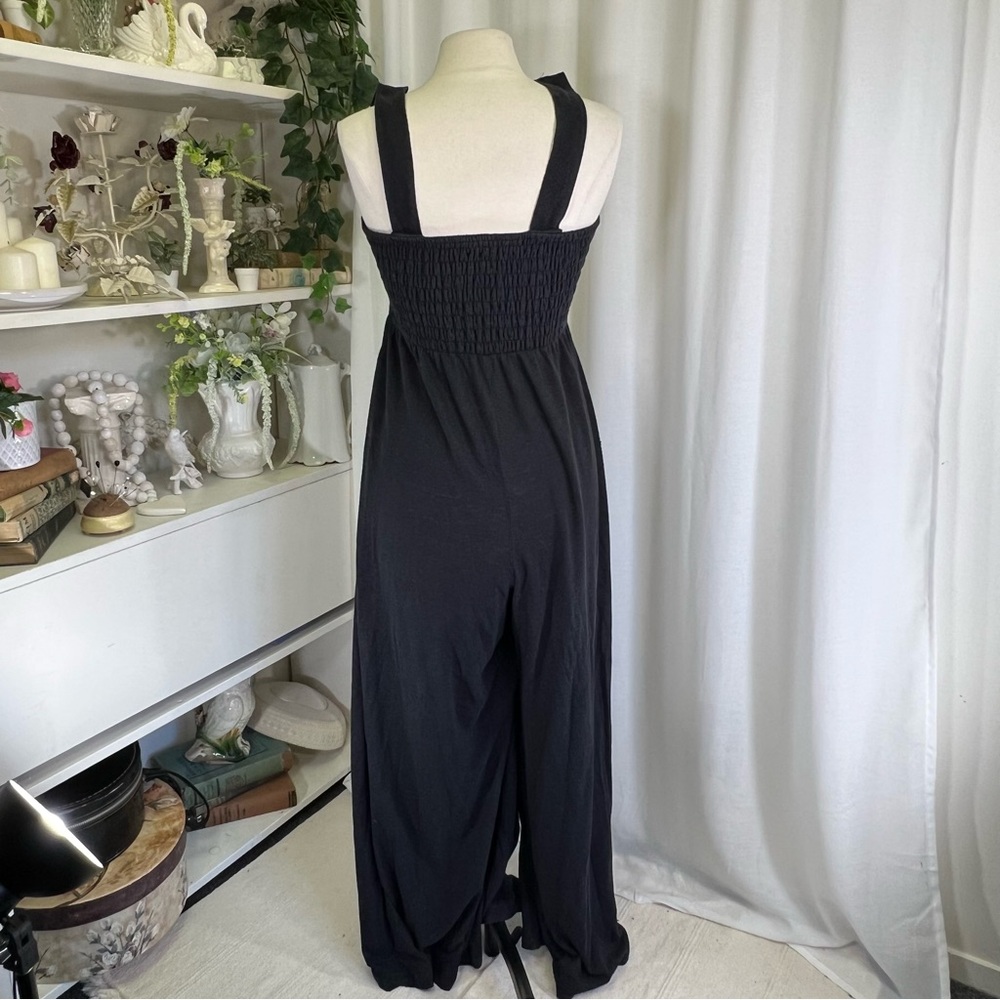 Free People Beach  Black Smocked Jumpsuit - Picture 11 of 16